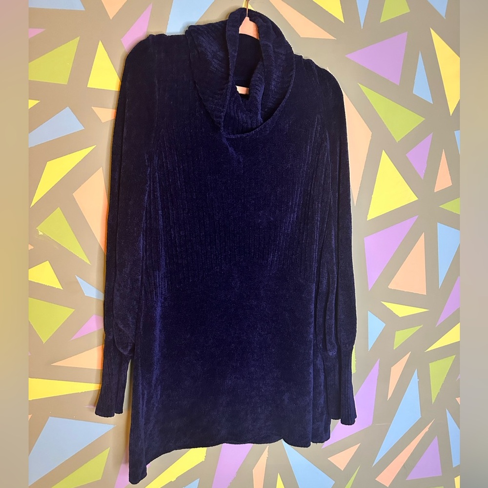 Free People chenille deep blue sweater dress